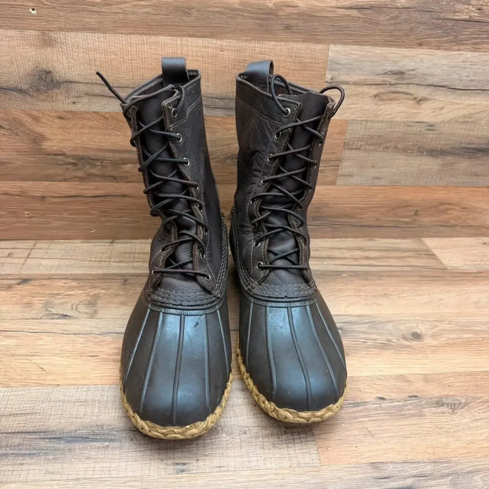 LL Bean Boots Brown Leather Mens 11 Waterproof Hunting Outdoor Duck